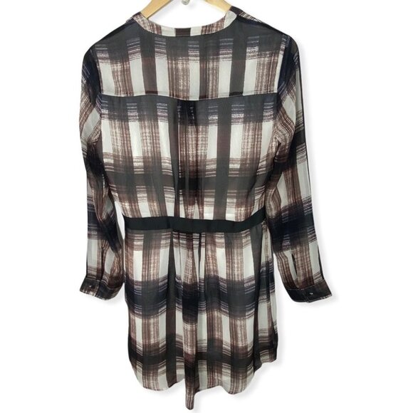 Jack BB Dakota Revolve Brown Cahill Plaid Dress Size Small Long Sleeves Mini NEW - Picture 4 of 16